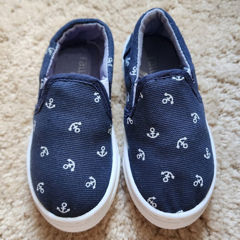 Falls Creek Toddler Boys Nautical Anchor Shoes Size 6